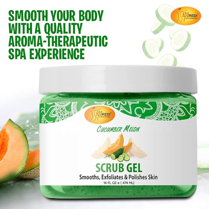 Pedi Scrub Gel 16oz - Cucumber Melon Lunali Nail Supply