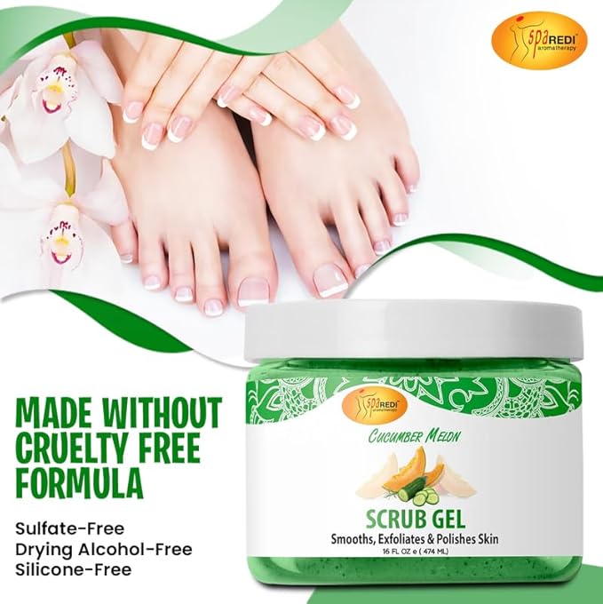 Pedi Scrub Gel 16oz - Cucumber Melon Lunali Nail Supply
