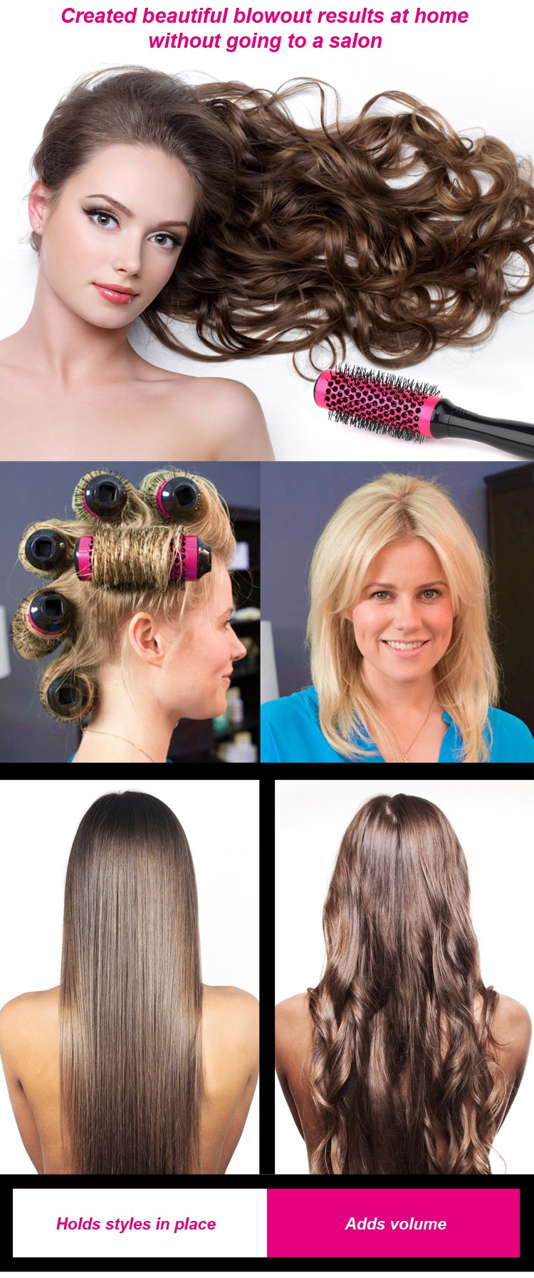 Professional Hair Dressing Brushes High Temperature Resistant Ceramic Iron Round Comb Beauty Hair Makeup Tool 50mm My Store