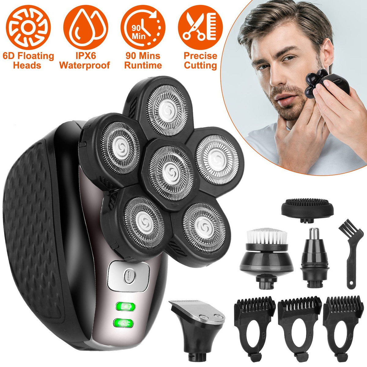 5-In-1 Cordless Electric Razor Grooming Kit Gamba Beauty
