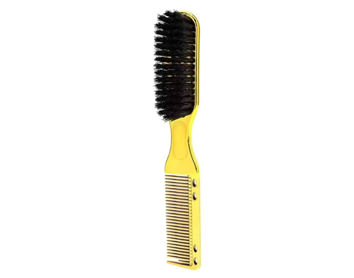 Double-Sided Beard Brush & Beard Comb Barber Brush for Grooming Beard Non-Slip & Sturdy Bristle Brush for Clean Cuts Professional Barber Comb for Beard & Hair Edge Control Brush Barber Accessories Selzalot
