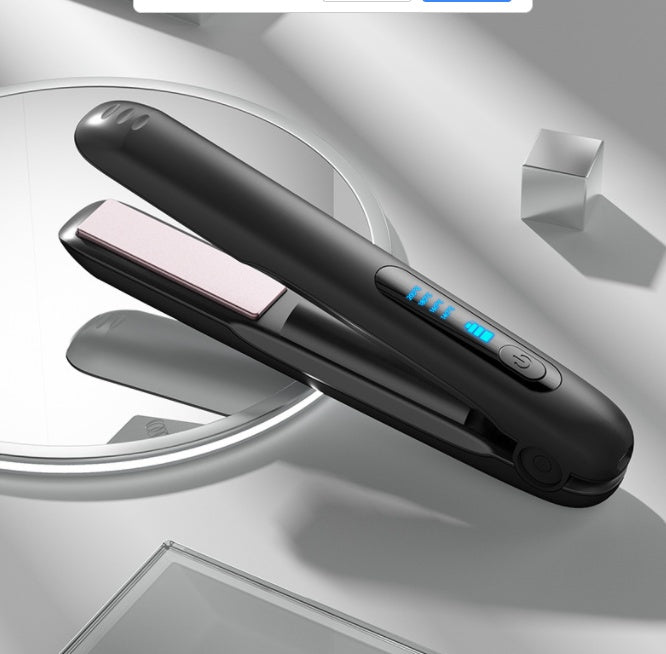 Wireless Hair Straightener Flat Iron Mini 2 IN 1 Roller USB 5000mAh Max 200 Degree Portable Cordless Curler 4 Levels Dry And Wet Uses FLIPSTYLEZLLC