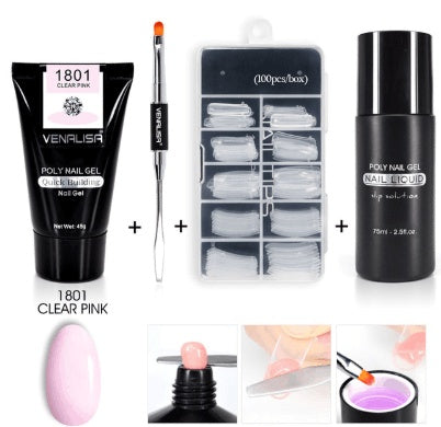 Venalisa Poly Nail Gel Kit Nail Fesign Builder Nail Gel Acrylic Transparent Crystal Coumuflage Set Nail Extend Jelly Gel Polish Noventix