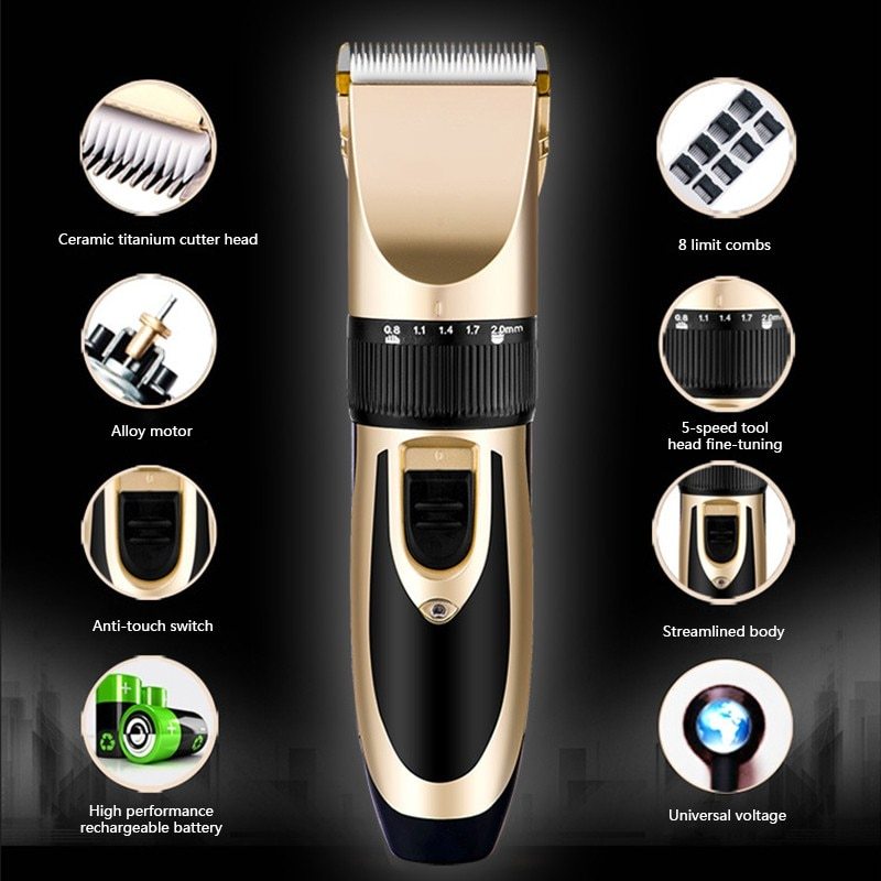 Rechargeable Electric Haircutting Ceramic Hair Clipper FLIPSTYLEZLLC