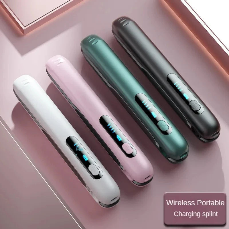 Wireless Hair Straightener Flat Iron Mini 2 IN 1 Roller USB 5000mAh Max 200 Degree Portable Cordless Curler 4 Levels Dry And Wet Uses FLIPSTYLEZLLC