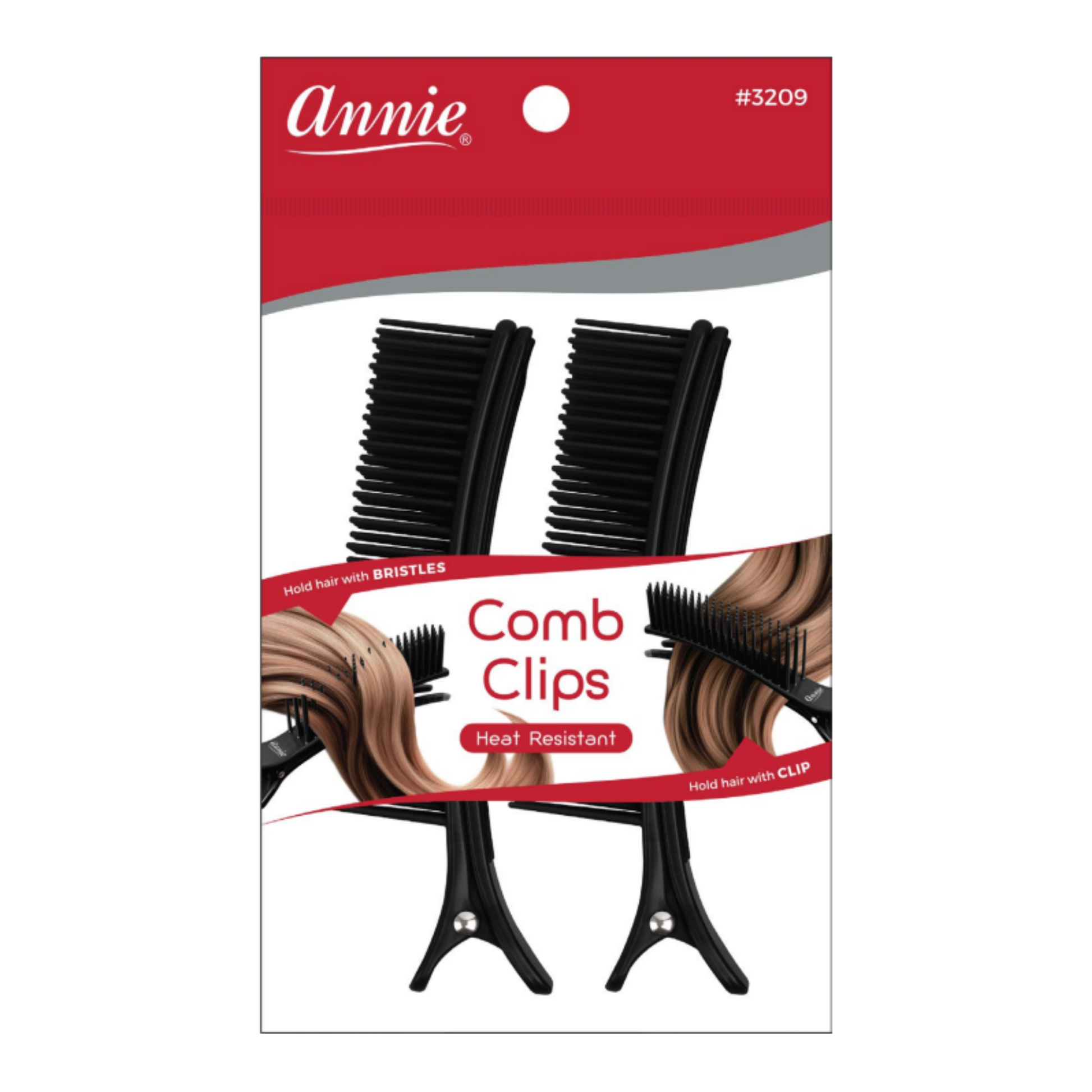 Annie Sectioning Comb Grip Clip, 2ct, Black Annie International, Inc.