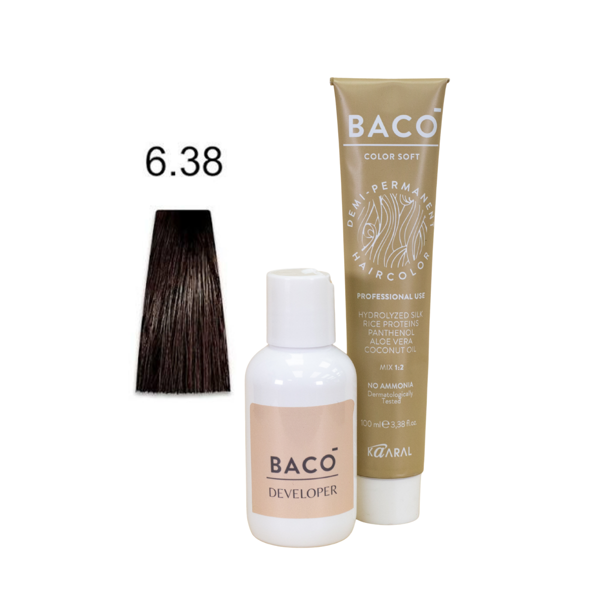 BACO Color & Developer Duo LV 6.38 Dark Blonde Gold Brunette Hairs Talent's E-Shop