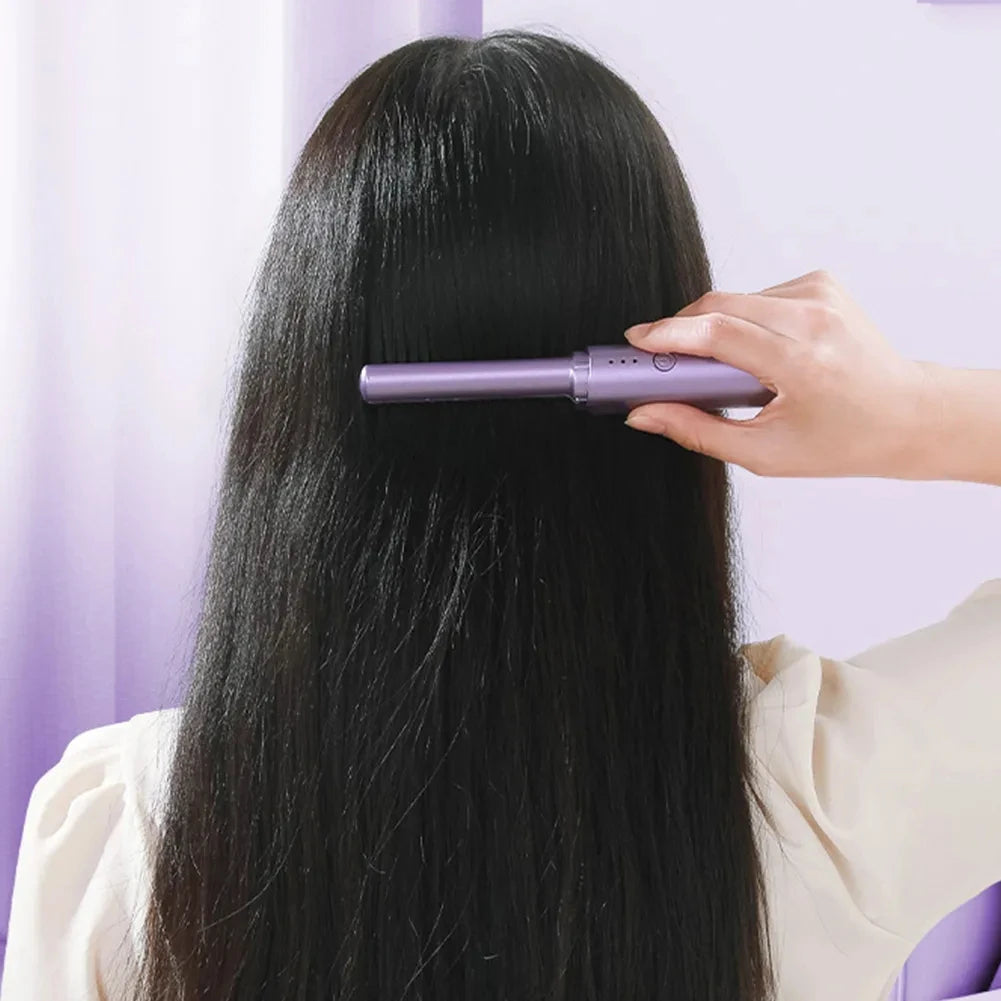 Professional Wireless Hair Straightener Curler Comb Fast Heating Negative Ion Straightening Curling Brush Hair Styling Tools My Store