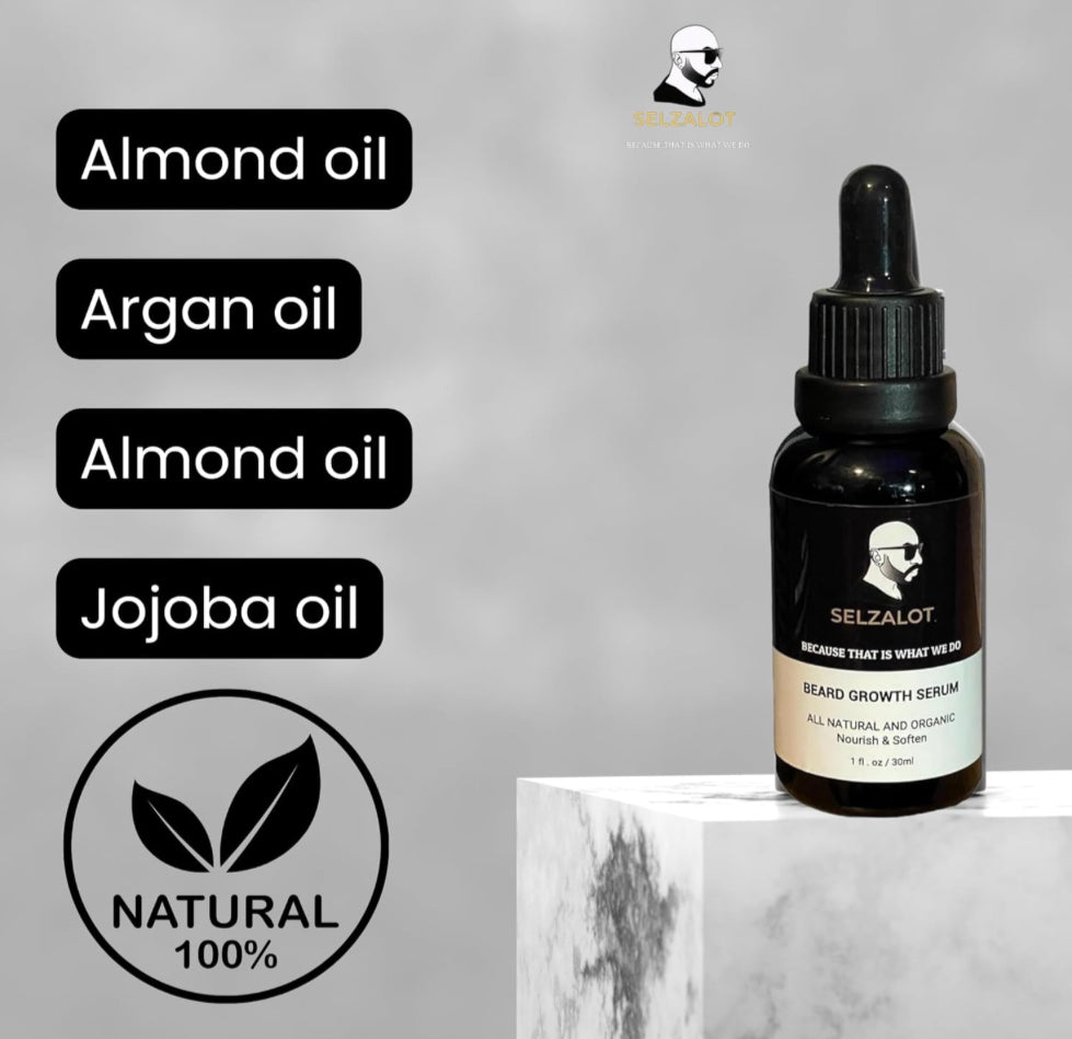 Beard Growth Oil Serum for Men All Natural and Organic Bread Grooming Oil For Men Unscented Facial Hair Serum For Beard Gifts Ideas For Him Self Care Products – 30ml Selzalot