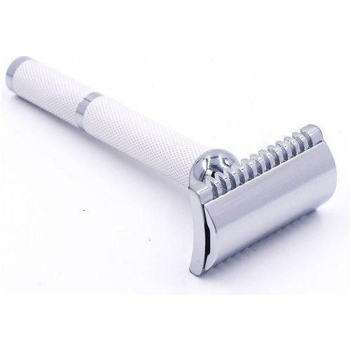 Parker 70C White and Chrome Open Comb Safety Razor Pasteur Pharmacy