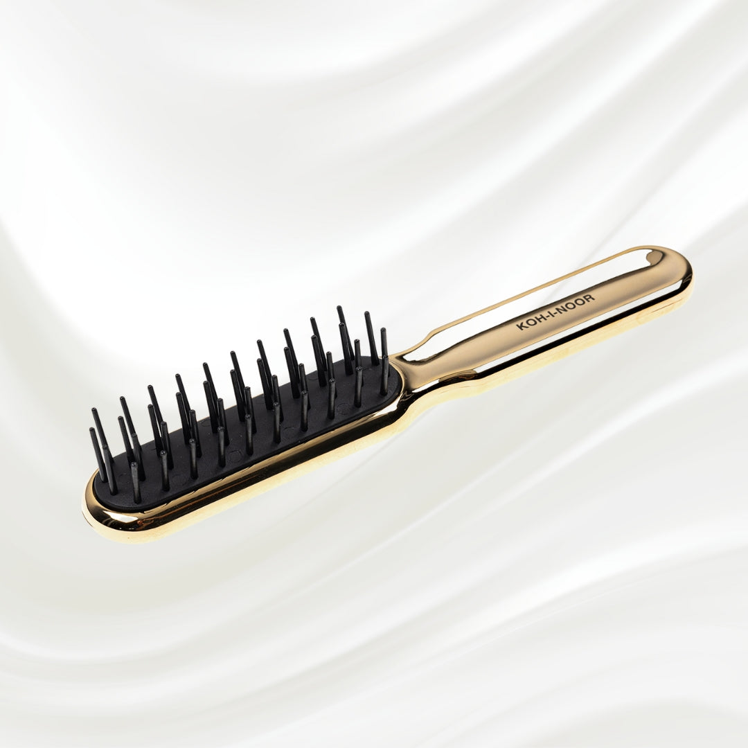 Metallic Styling Brush - Pneumatic Synthetic Pins for Thick & Coarse Hair KOH-I-NOOR Beauty USA