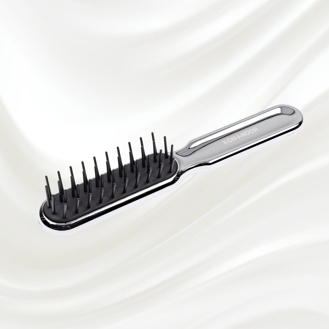 Metallic Styling Brush - Pneumatic Synthetic Pins for Thick & Coarse Hair KOH-I-NOOR Beauty USA