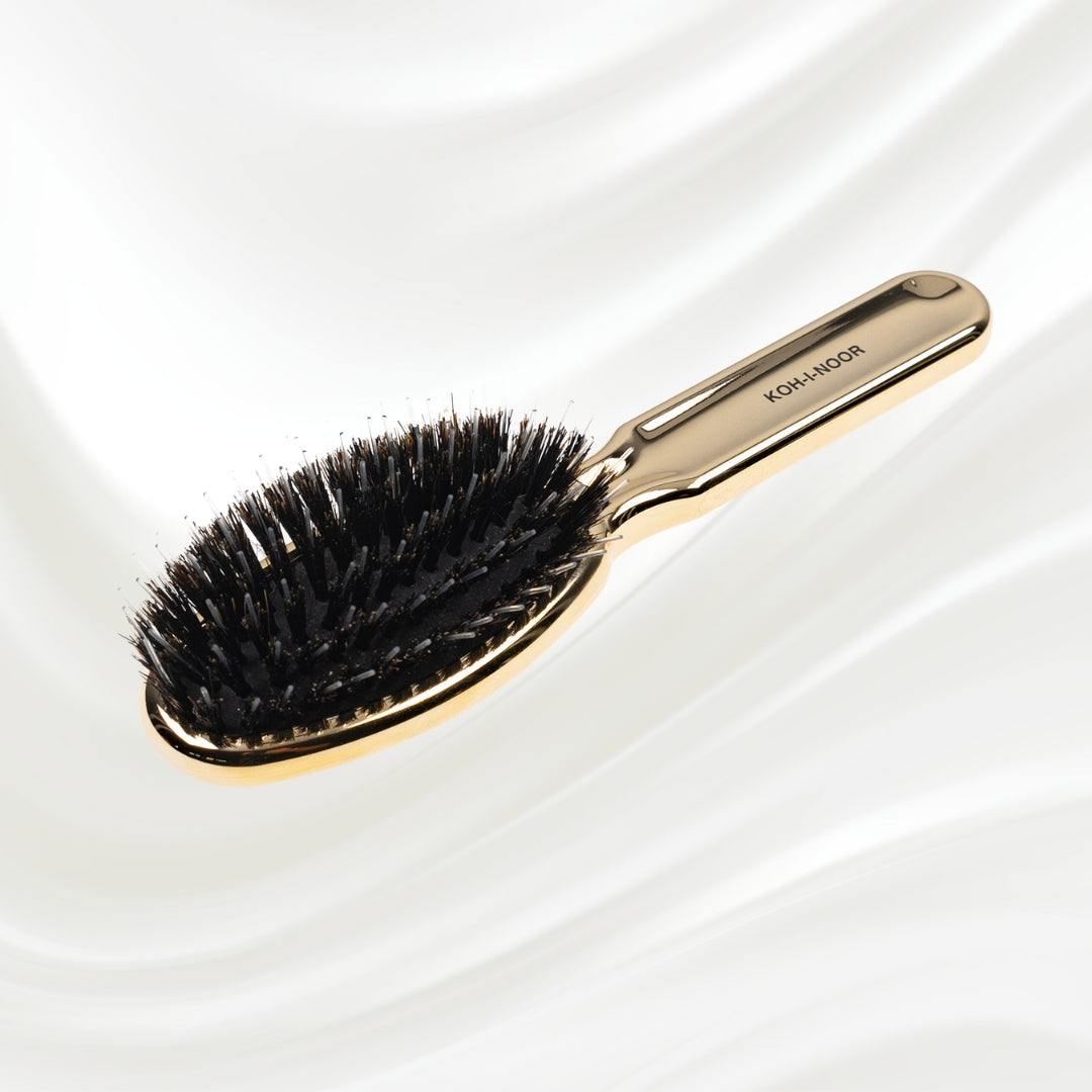 Metallic Nylon & Boar Bristle Hair Brush - Pneumatic Cushion for All Hair Types KOH-I-NOOR Beauty USA