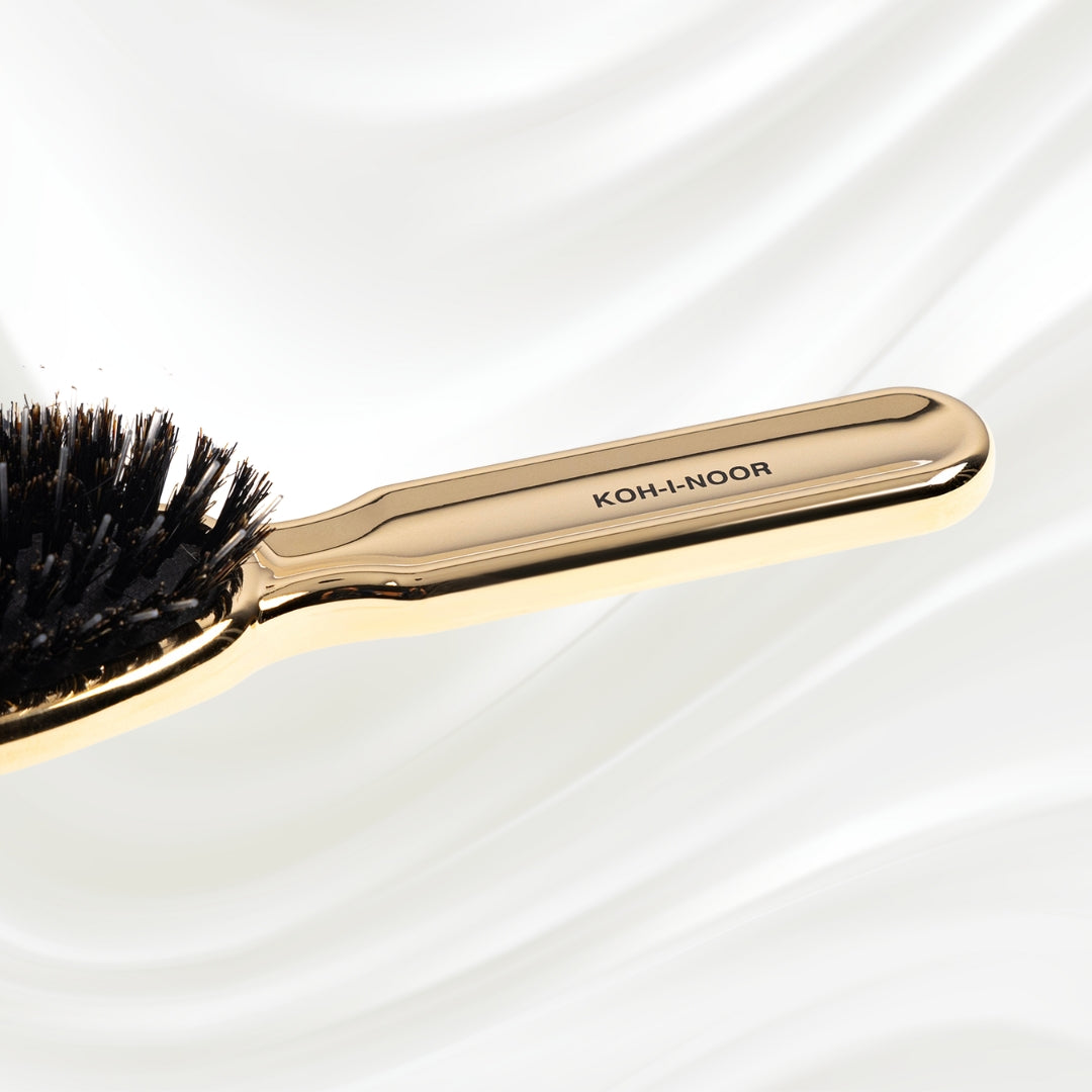 Metallic Nylon & Boar Bristle Hair Brush - Pneumatic Cushion for All Hair Types KOH-I-NOOR Beauty USA