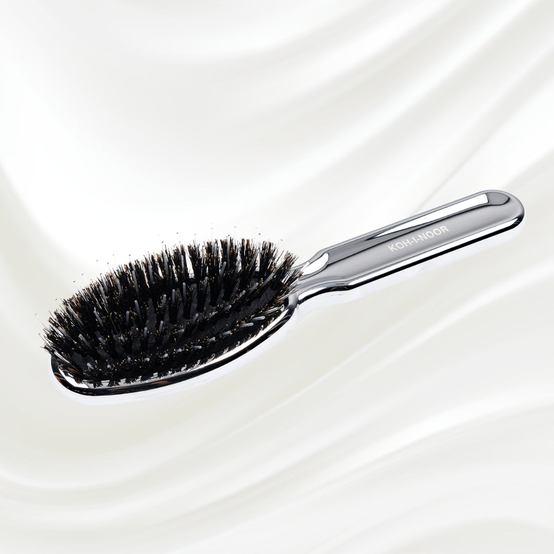 Metallic Nylon & Boar Bristle Hair Brush - Pneumatic Cushion for All Hair Types KOH-I-NOOR Beauty USA