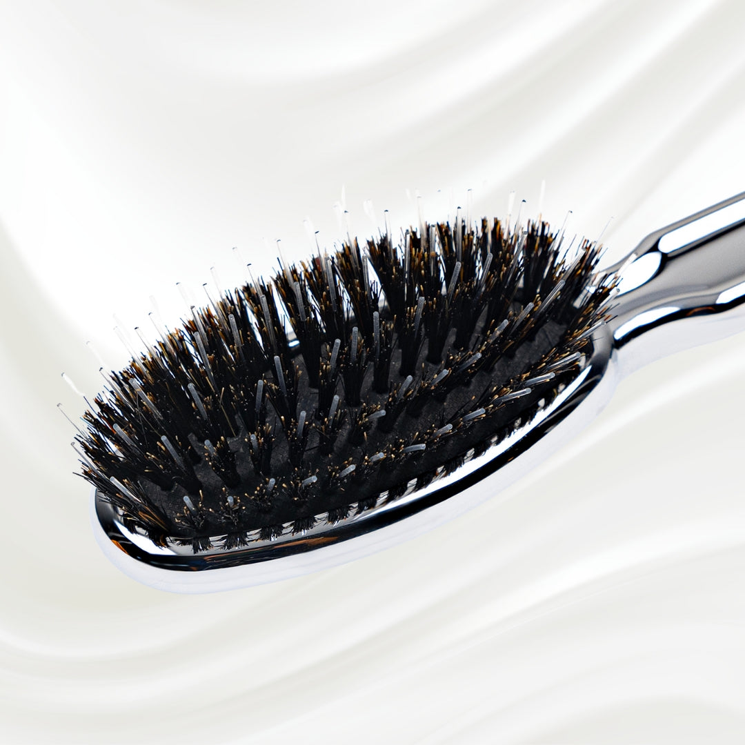 Metallic Nylon & Boar Bristle Hair Brush - Pneumatic Cushion for All Hair Types KOH-I-NOOR Beauty USA