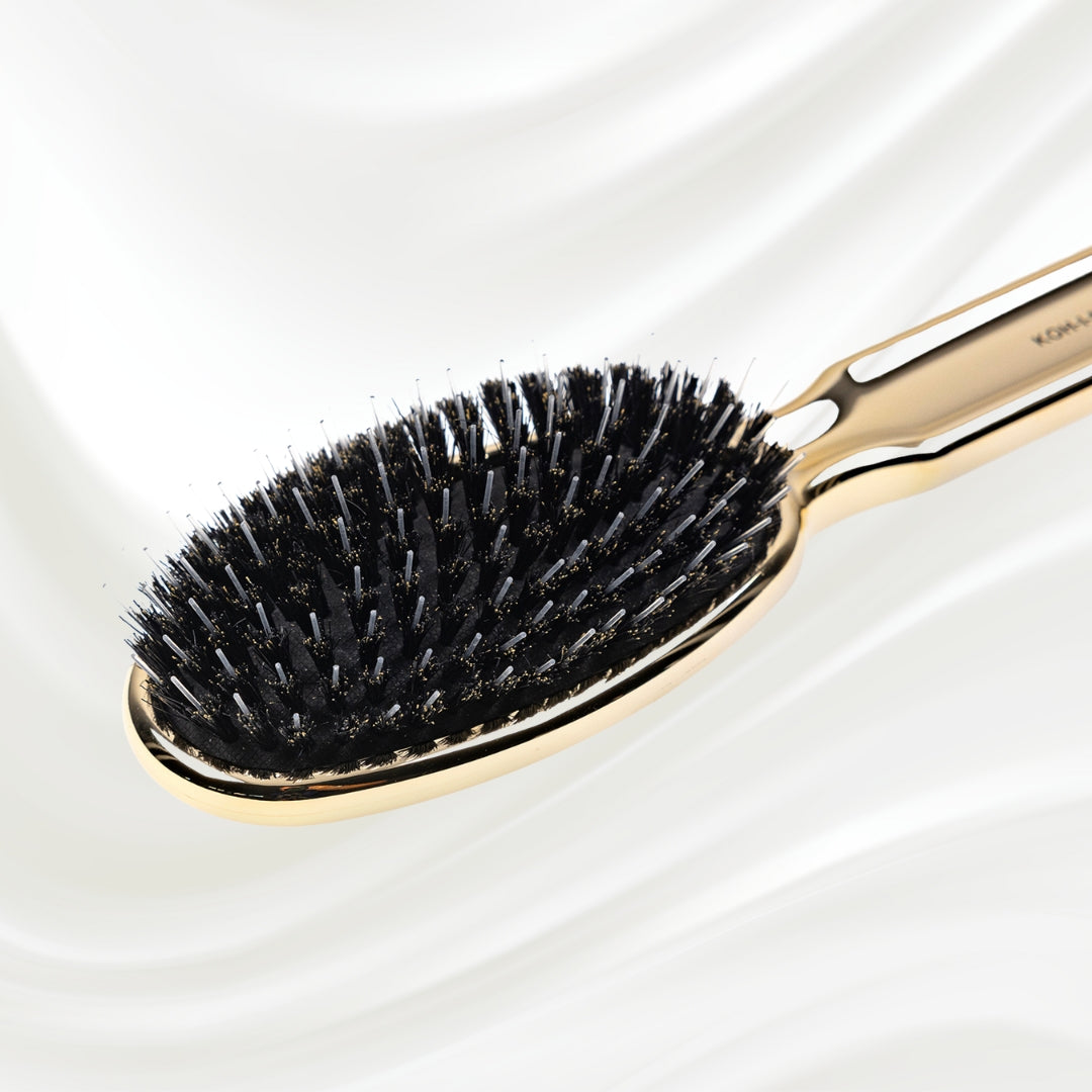 Metallic Nylon & Boar Bristle Hair Brush - Pneumatic Cushion for All Hair Types KOH-I-NOOR Beauty USA