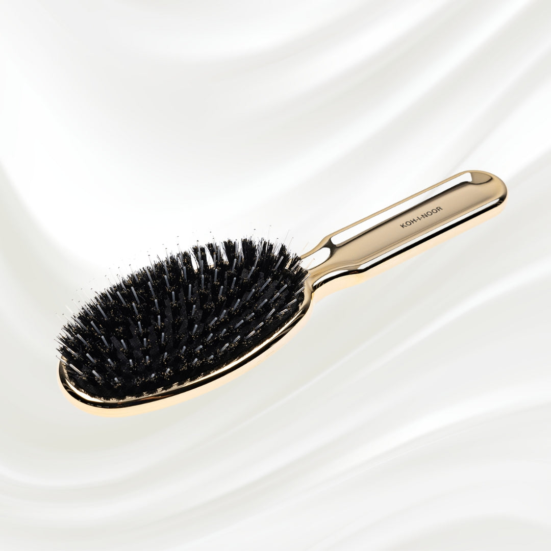 Metallic Nylon & Boar Bristle Hair Brush - Pneumatic Cushion for All Hair Types KOH-I-NOOR Beauty USA