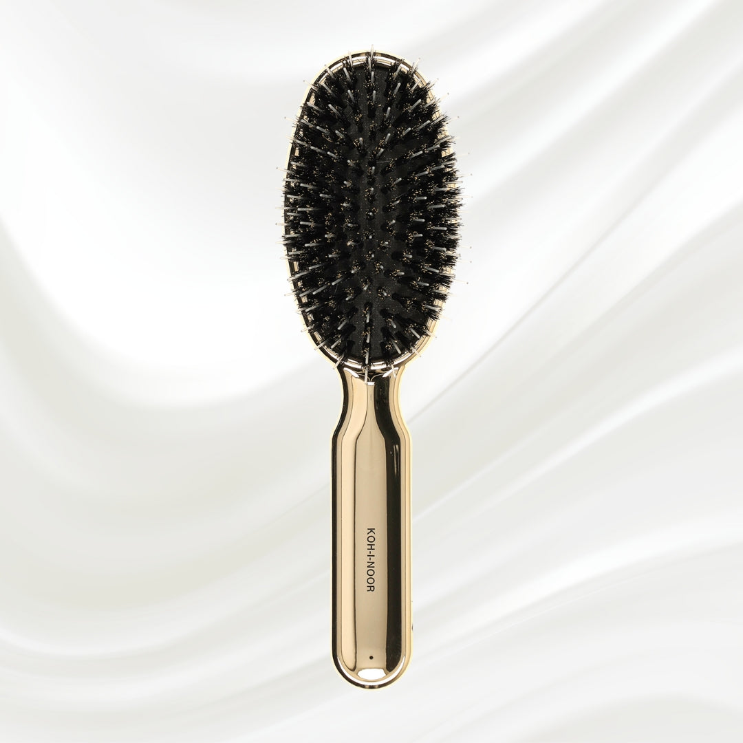 Metallic Nylon & Boar Bristle Hair Brush - Pneumatic Cushion for All Hair Types KOH-I-NOOR Beauty USA