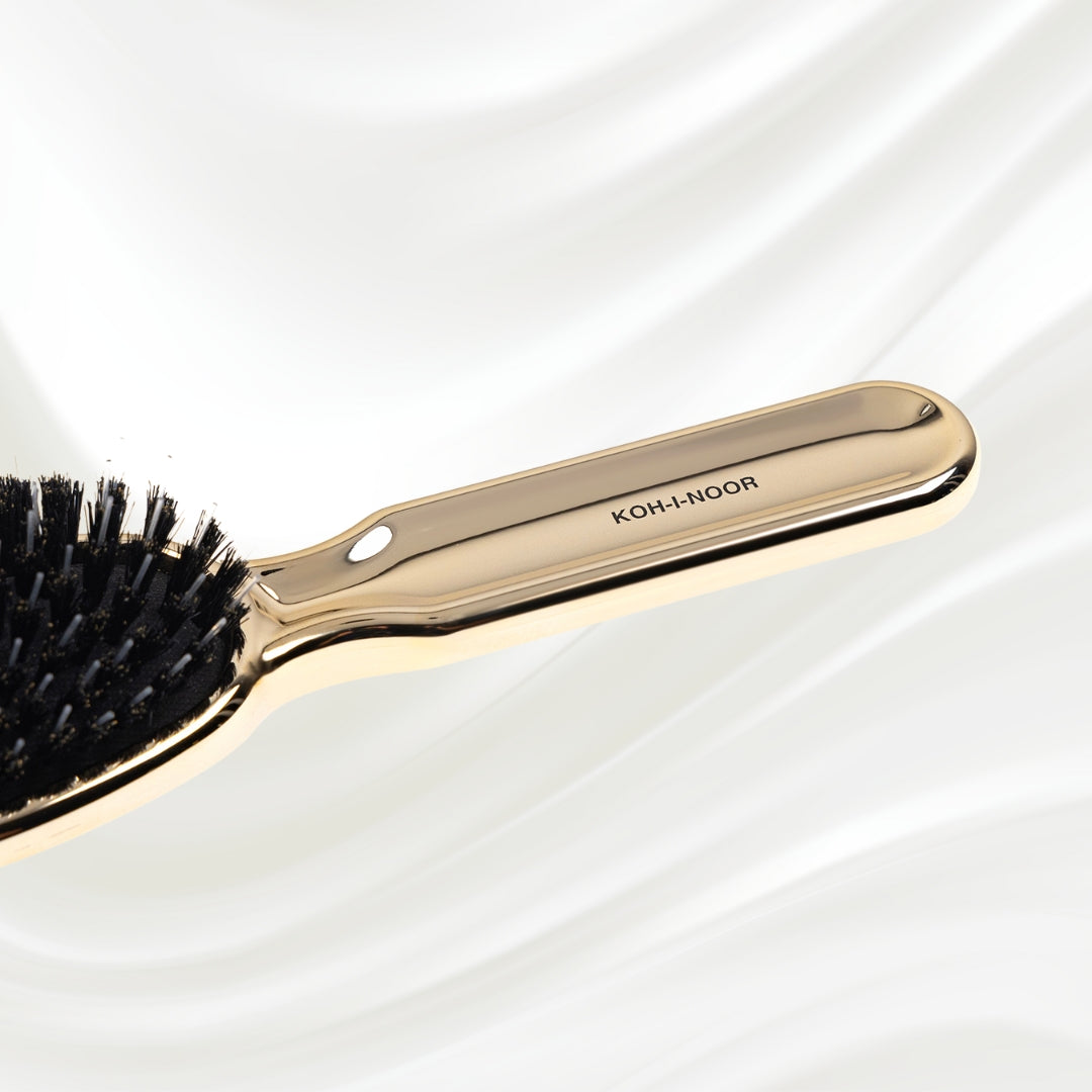 Metallic Nylon & Boar Bristle Hair Brush - Pneumatic Cushion for All Hair Types KOH-I-NOOR Beauty USA