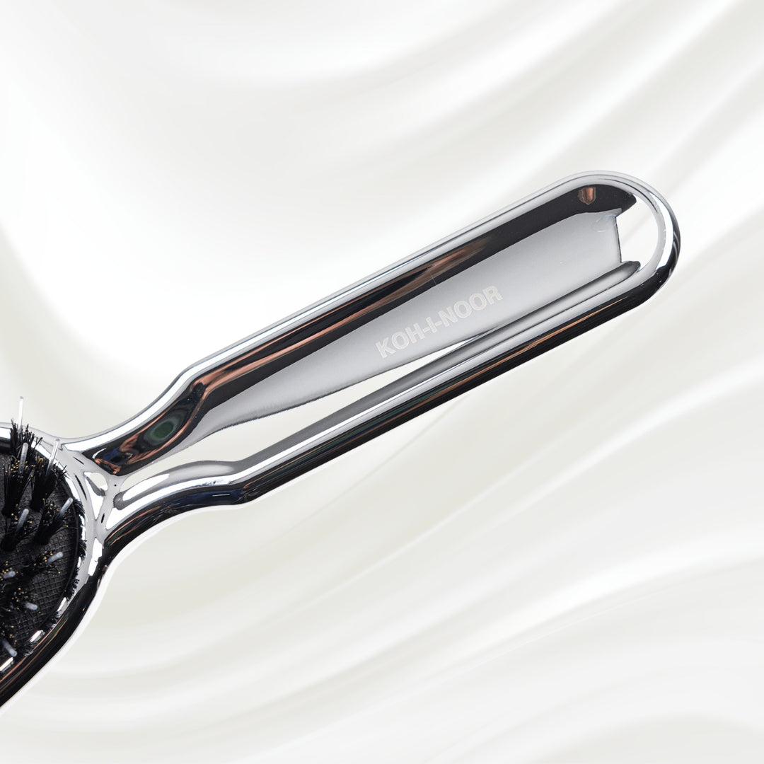 Metallic Nylon & Boar Bristle Hair Brush - Pneumatic Cushion for All Hair Types KOH-I-NOOR Beauty USA
