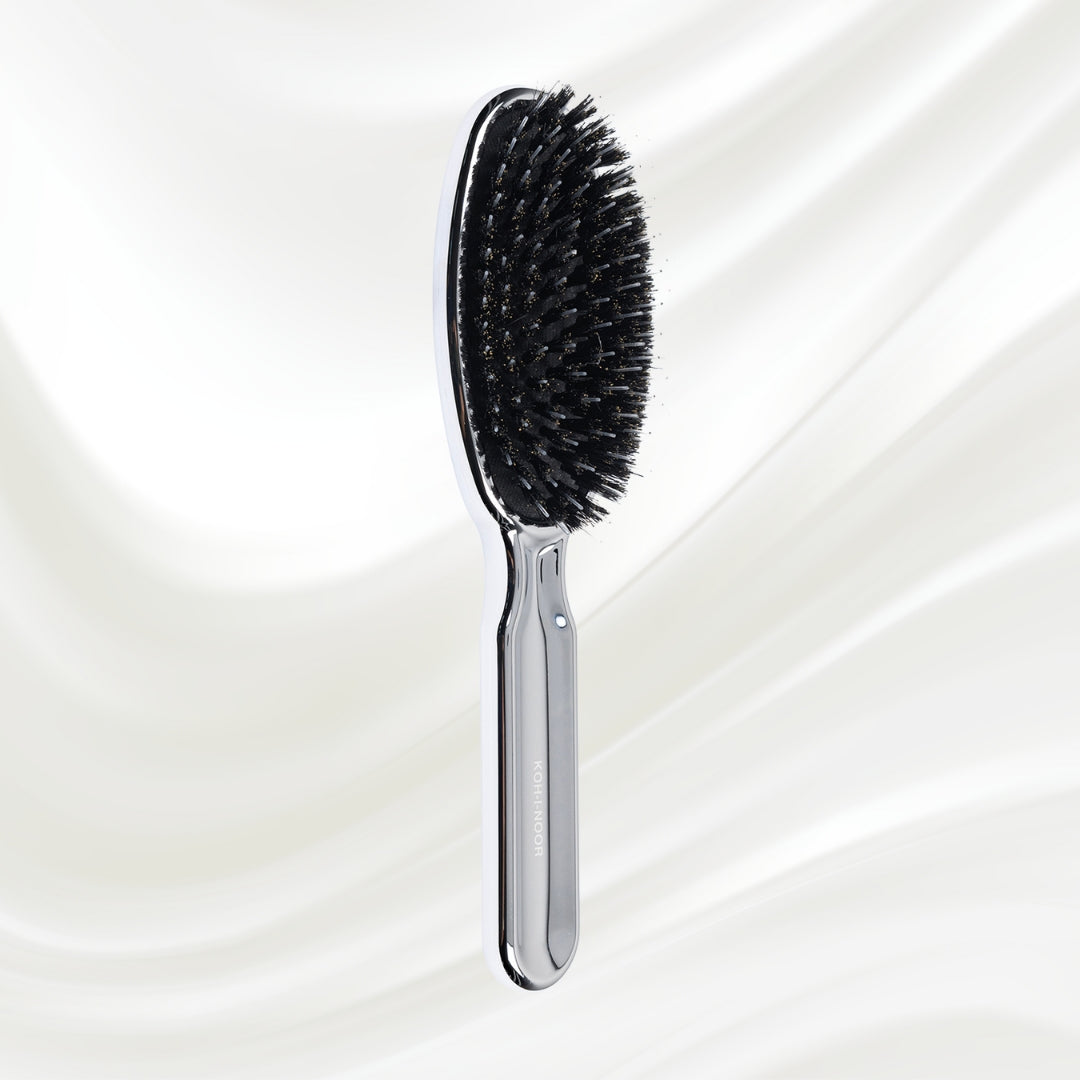Metallic Nylon & Boar Bristle Hair Brush - Pneumatic Cushion for All Hair Types KOH-I-NOOR Beauty USA