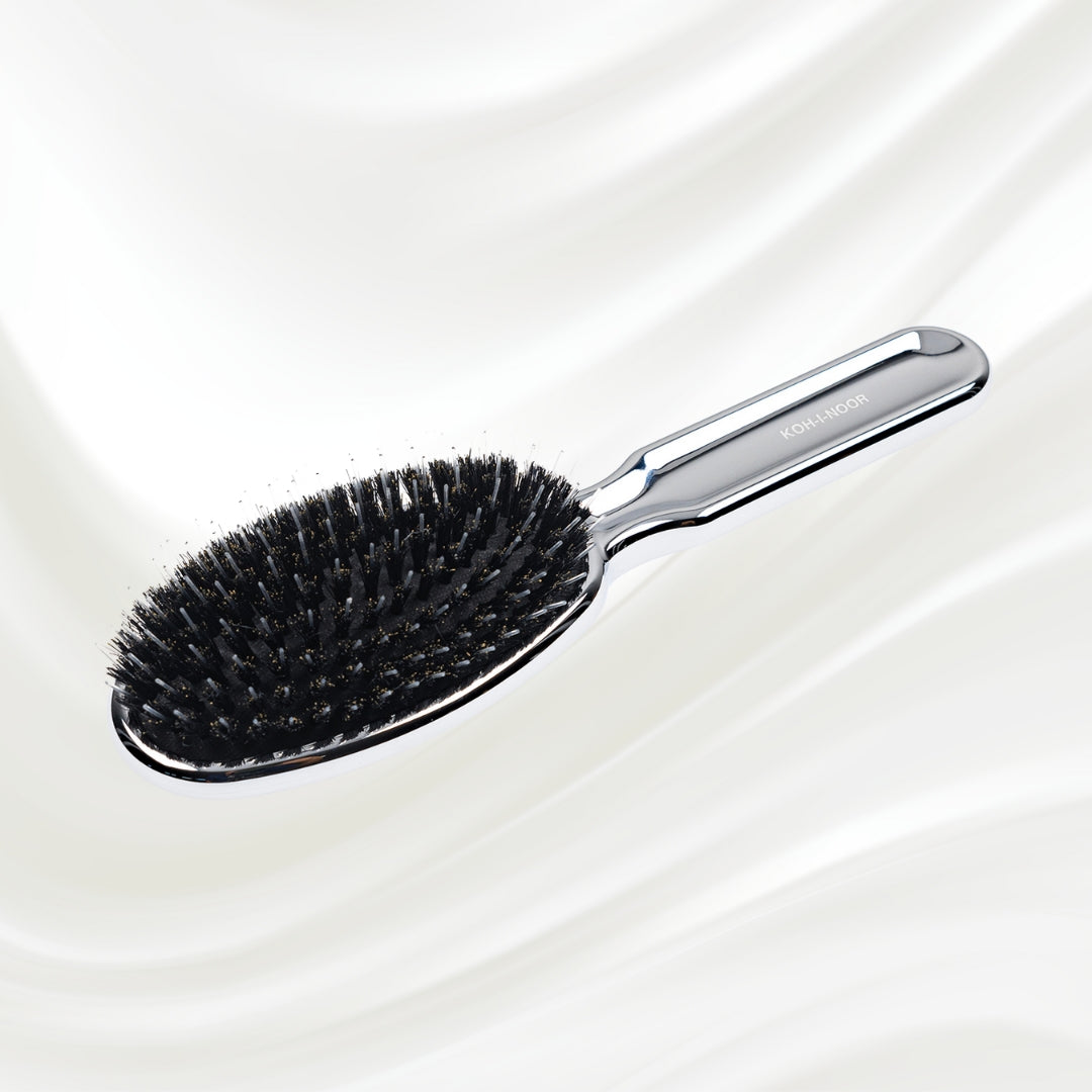 Metallic Nylon & Boar Bristle Hair Brush - Pneumatic Cushion for All Hair Types KOH-I-NOOR Beauty USA