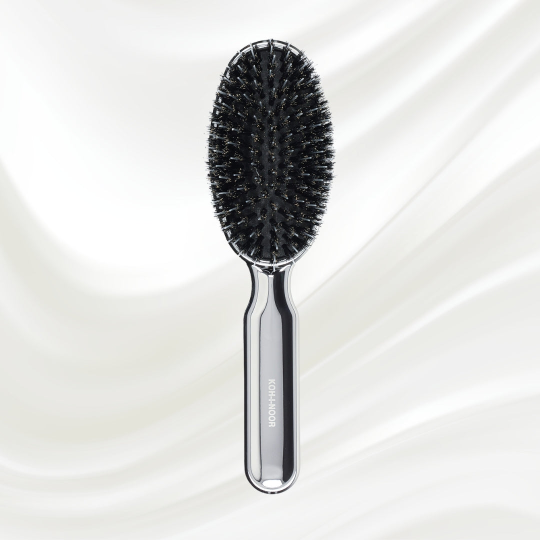 Metallic Nylon & Boar Bristle Hair Brush - Pneumatic Cushion for All Hair Types KOH-I-NOOR Beauty USA