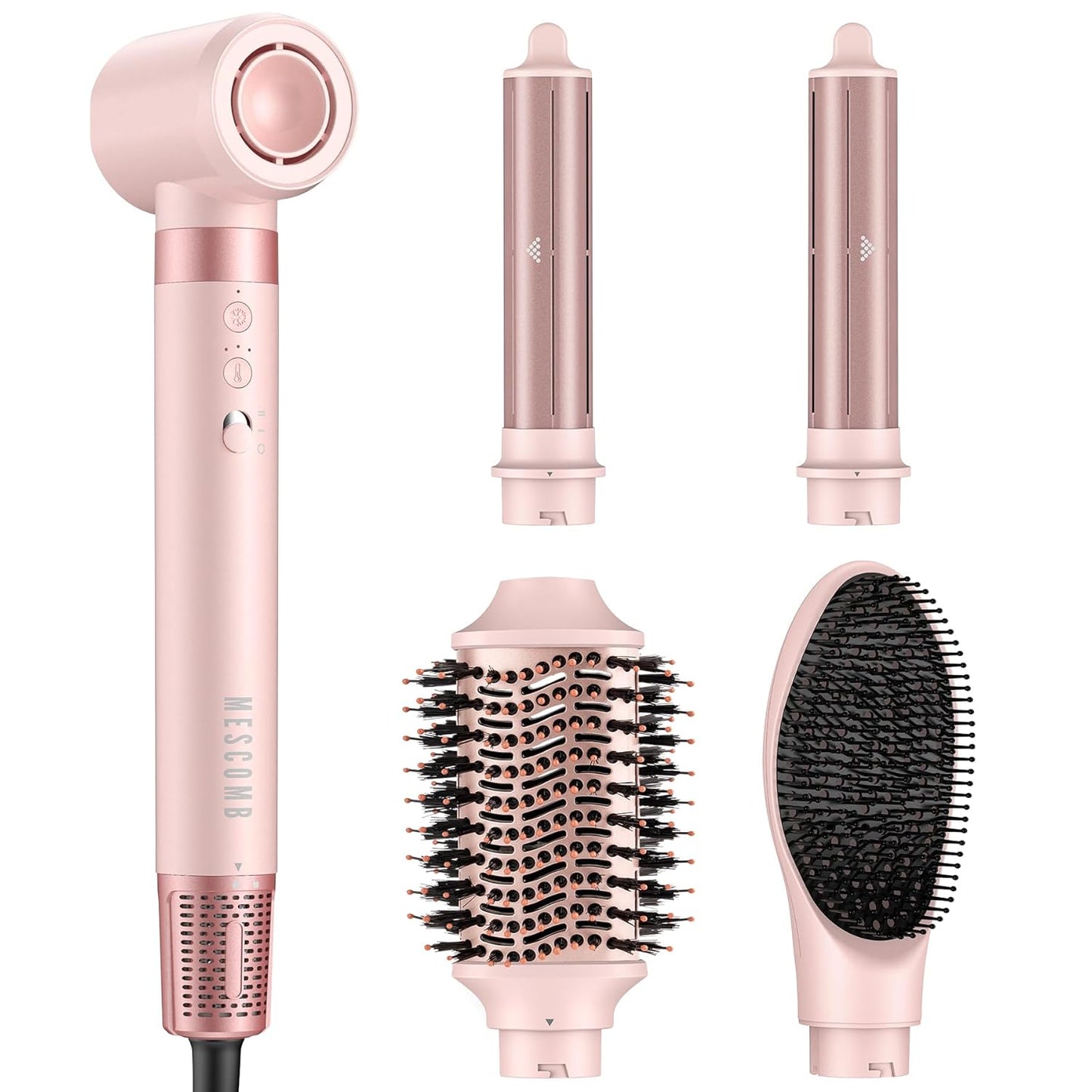 5 in 1 Hot Air Styler Wrap – High-Speed Hair Dryer Brush with Auto Wrap Curlers, Fast Drying & Frizz-Free Styling, No Heat Damage, Volumizing Brush with Travel Bag