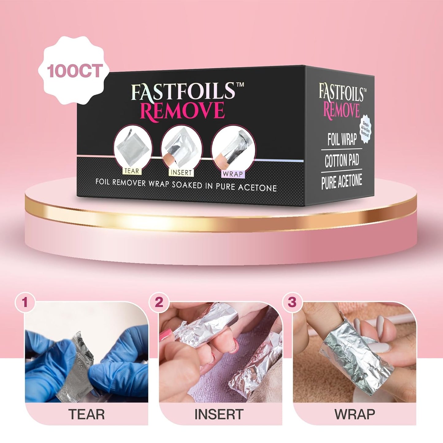 Fast Foil Remover - 100ct Lunali Nail Supply