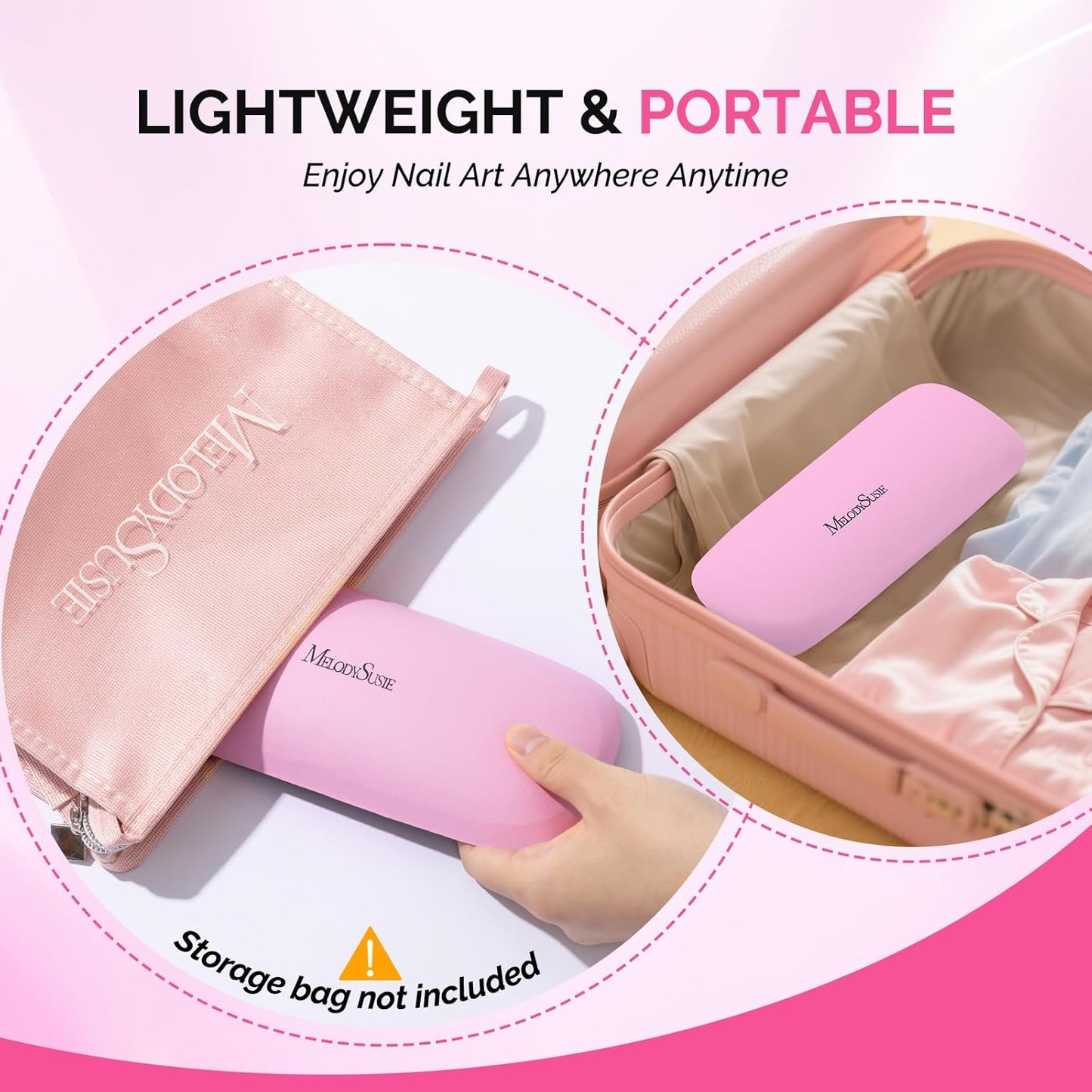 Portable PU Leather Nail Arm Rest - Pink Lunali Nail Supply