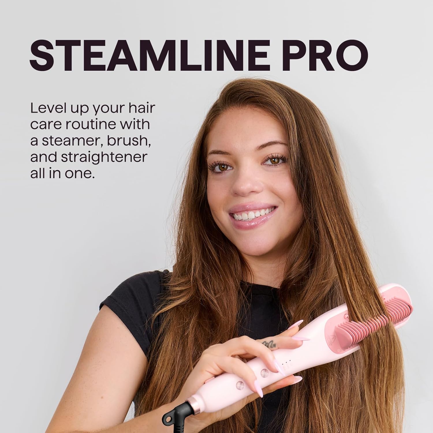 Wavytalk Pro Steam Hair Straightener Brush, Steamline Pro 3 in 1 Straightening Brush, Steam Reduces Damage, Nourishes Hair, and Expedites Straightening 7DAY'S