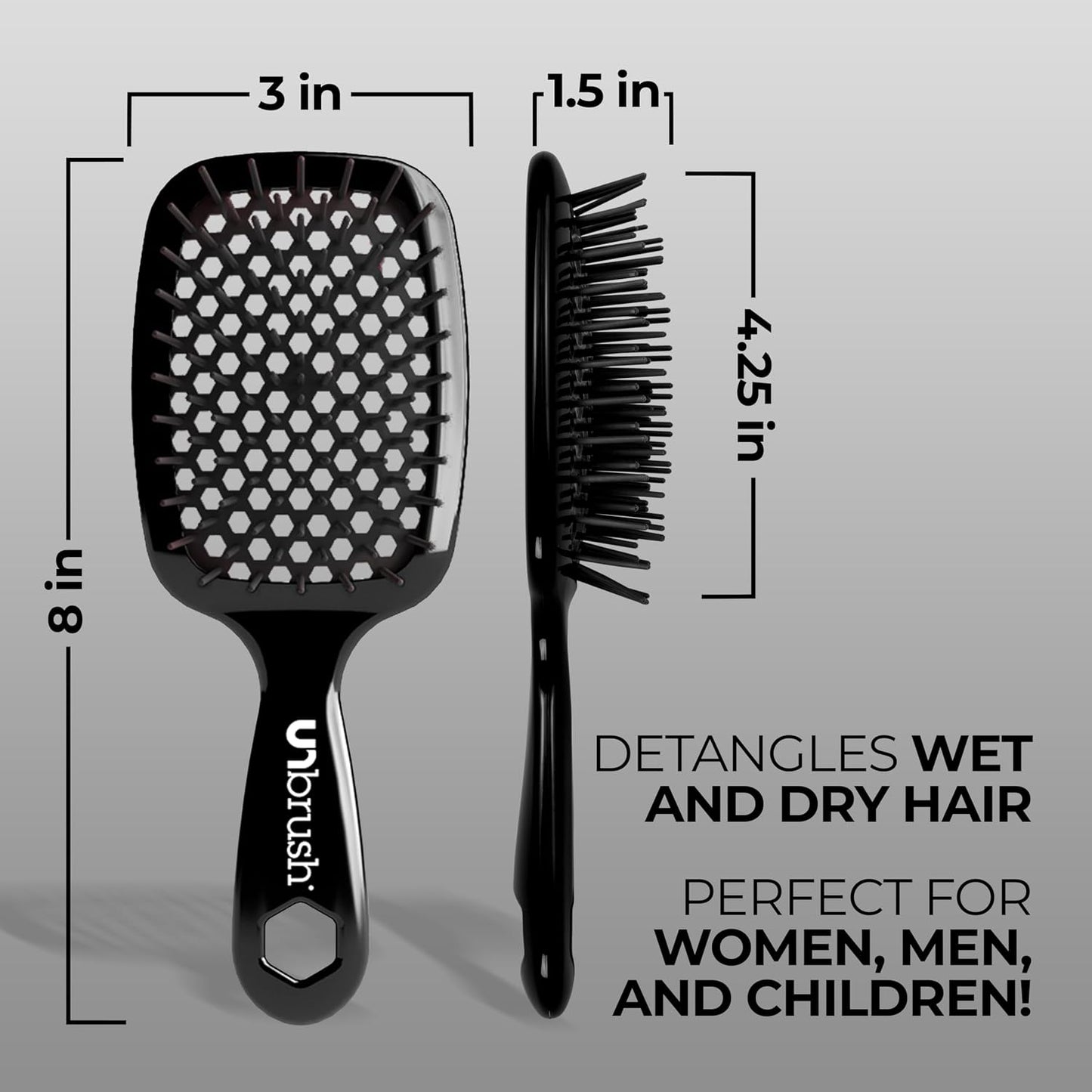 UNbrush DETANGLING BRUSH - BLACK N.O.S. Barber Supply