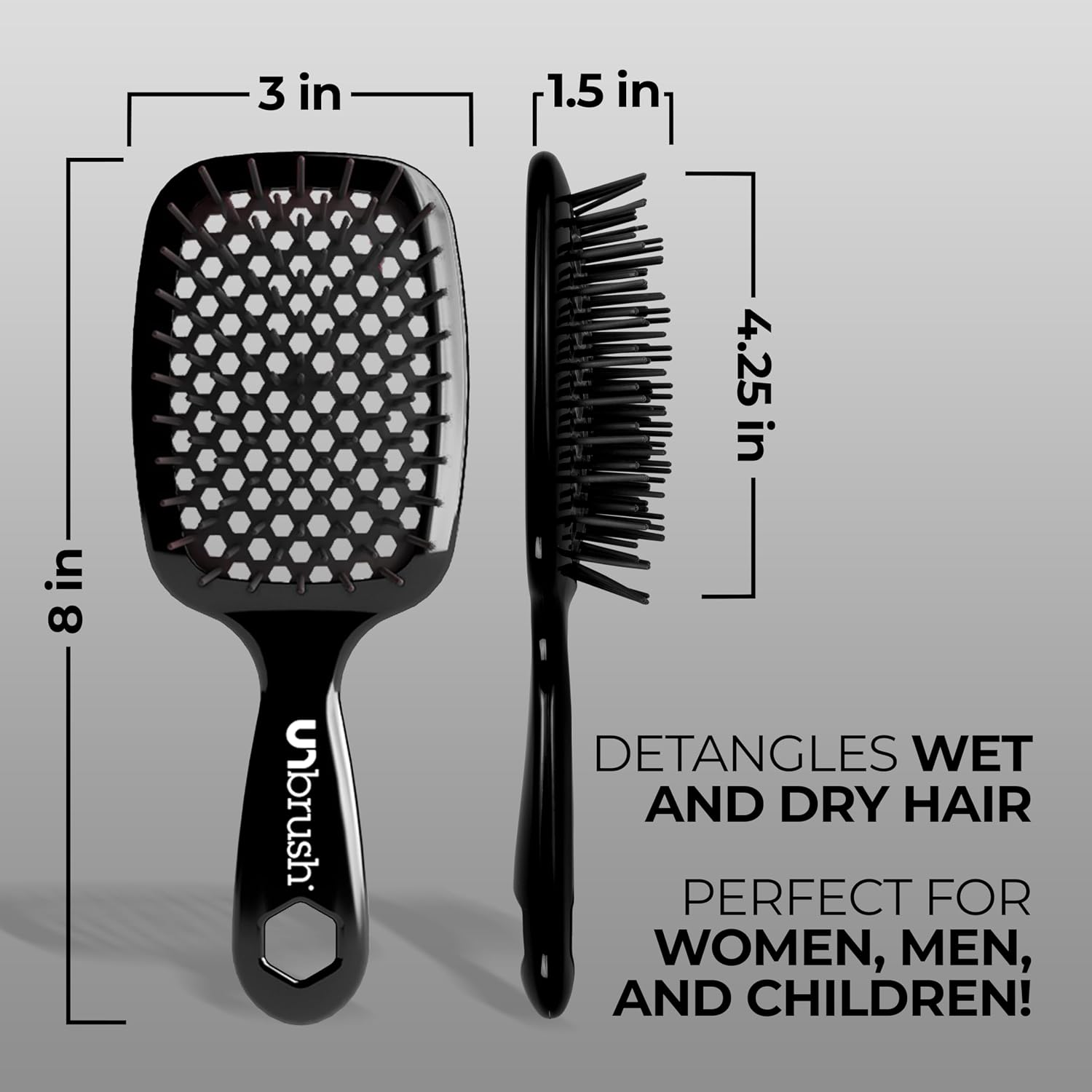 UNbrush DETANGLING BRUSH - BLACK N.O.S. Barber Supply