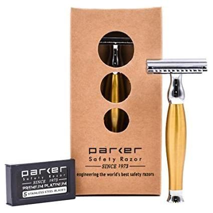 Parker 48r Matte Gold Three Piece Double Edge Safety Razor Pasteur Pharmacy