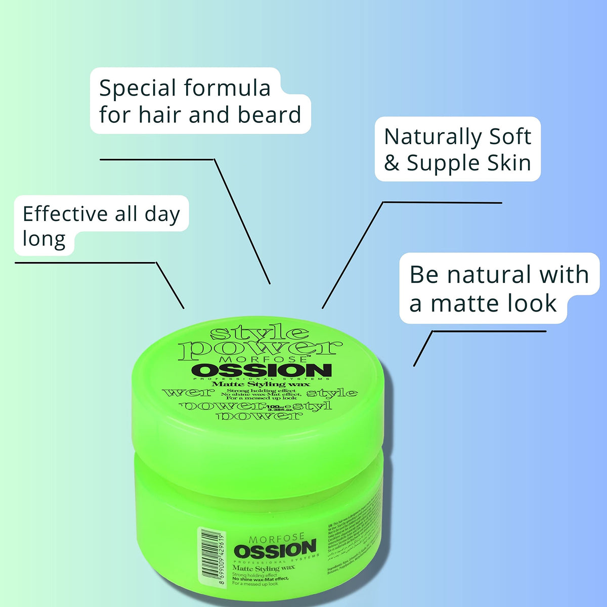 Morfose Mat Wax 100ml - Natural Hold Hair Styling | Premium Quality Beauty Care Bag