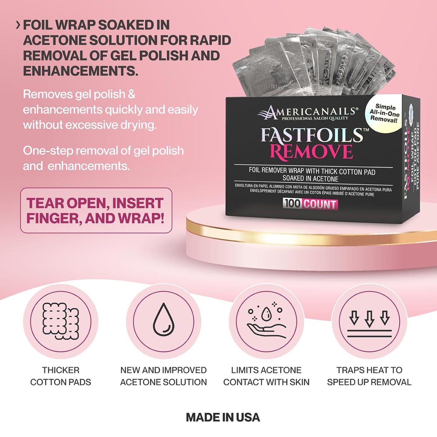 Fast Foil Remover - 100ct Lunali Nail Supply