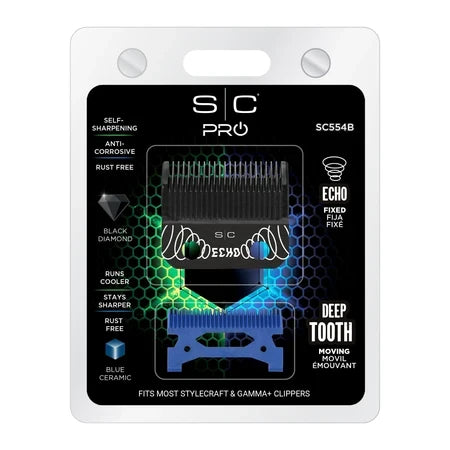 STYLECRAFT DLC ECHO BLADE BLUE CERAMIC CUTTER (#SC554B) N.O.S. Barber Supply