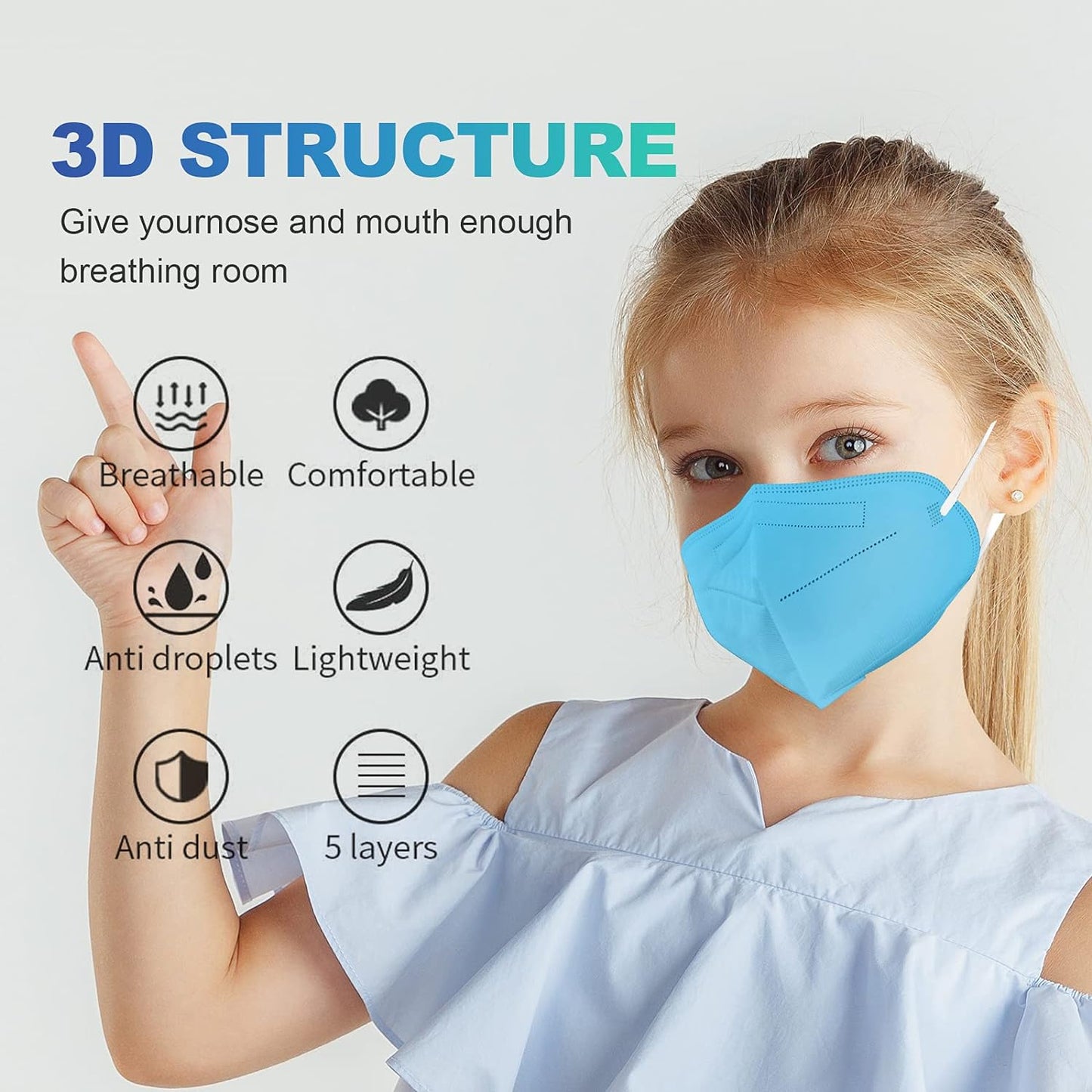 TaiMu - Kids KN95 Face Mask 25pc(Black)