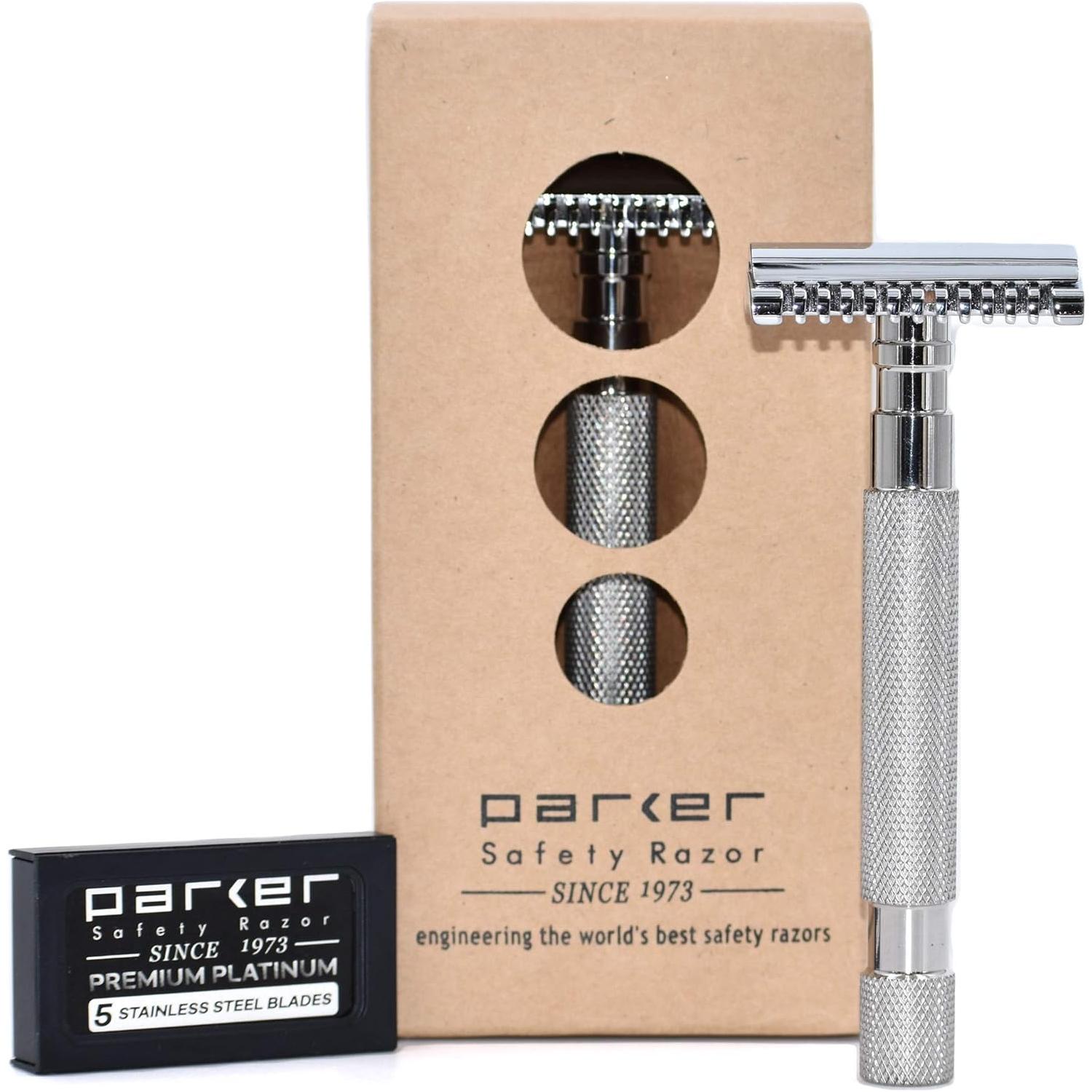 Parker 68S Stainless Steel Handle Open Comb Head Safety Razor Pasteur Pharmacy