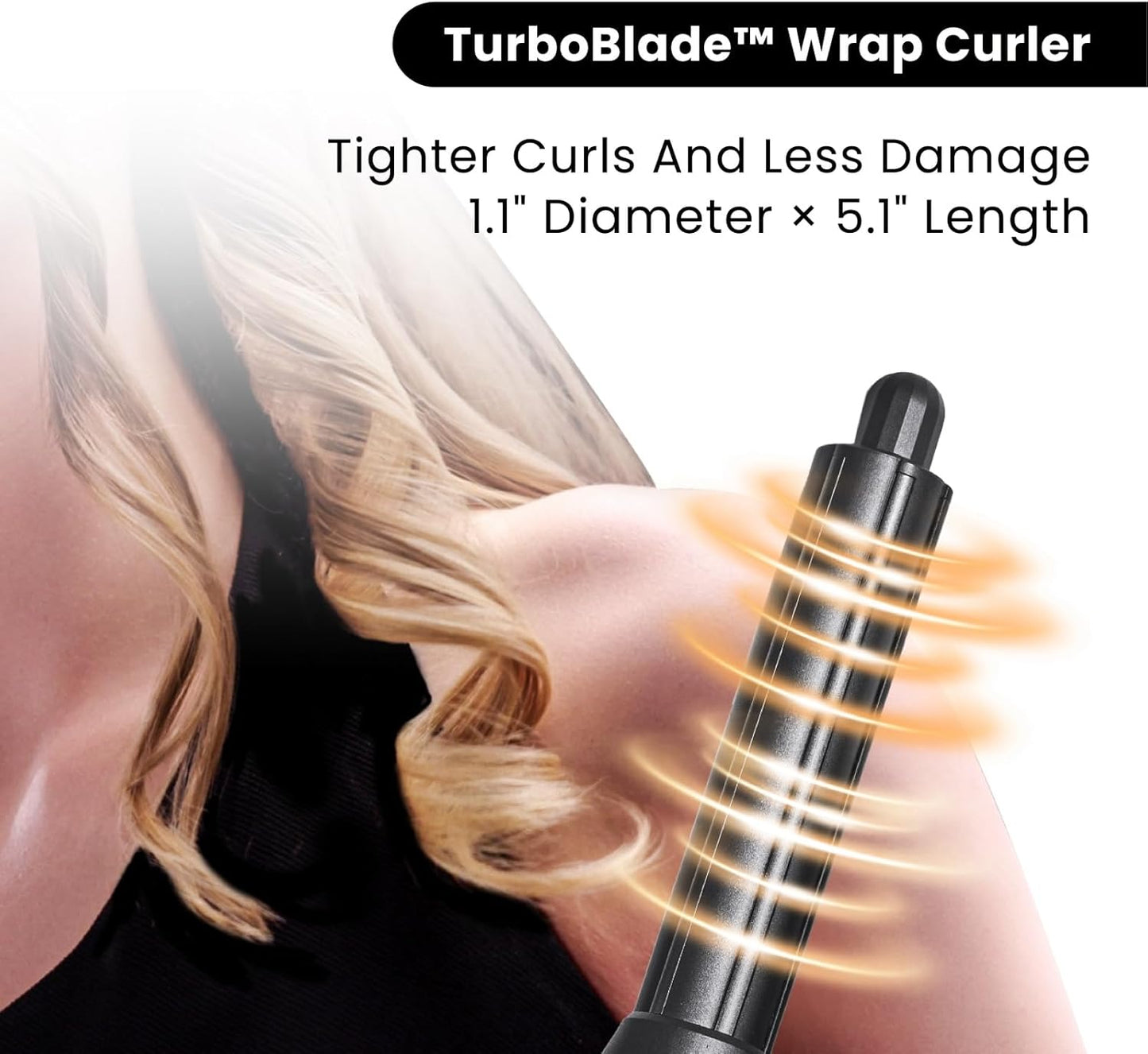 GLAMUP® FusionPro™ 6 in 1 Hot Air Styler- Wrap Curler & Thermal Brush Straightener, High Speed Hair Dryer, Round Brush, Volumizer, Hair Styling Gift Set with Travel Bag, Blow Dryer Brush