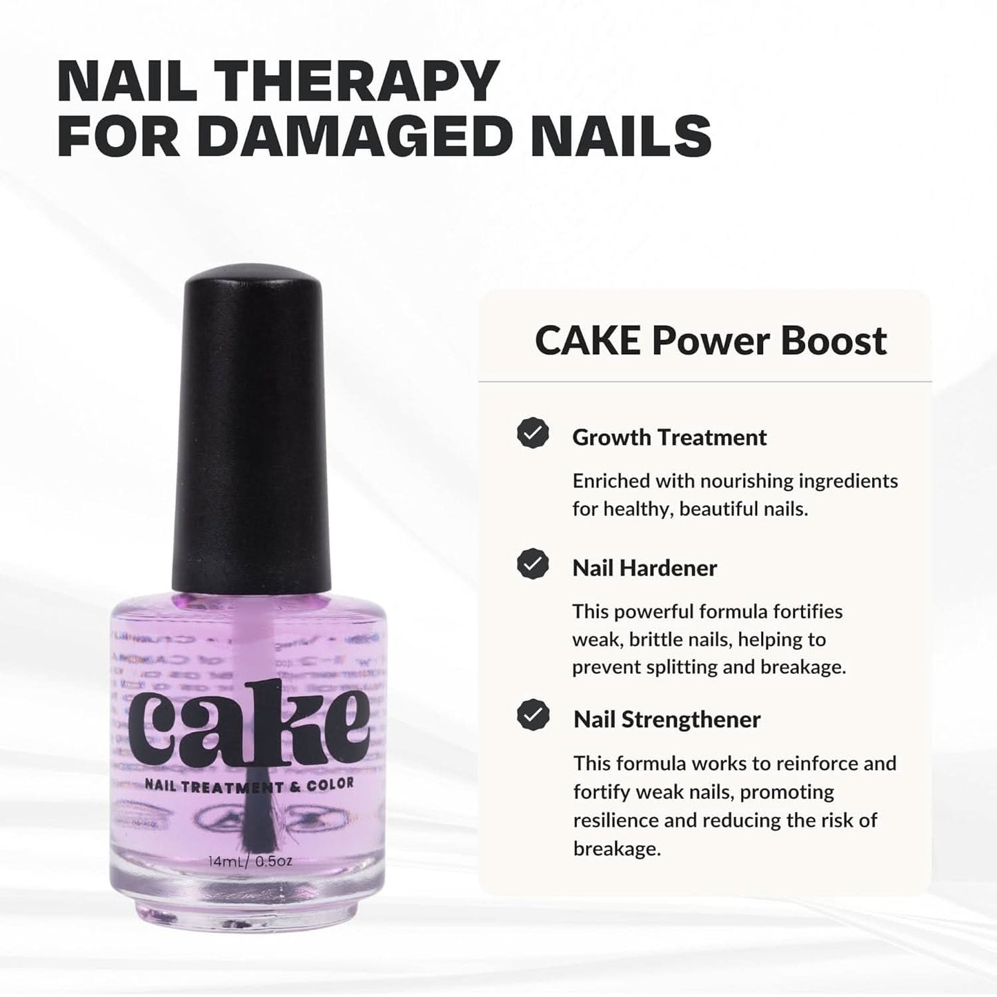 Cake Polish Power Boost Nail Growth & Strengthening 0.5 oz The Beauty Box