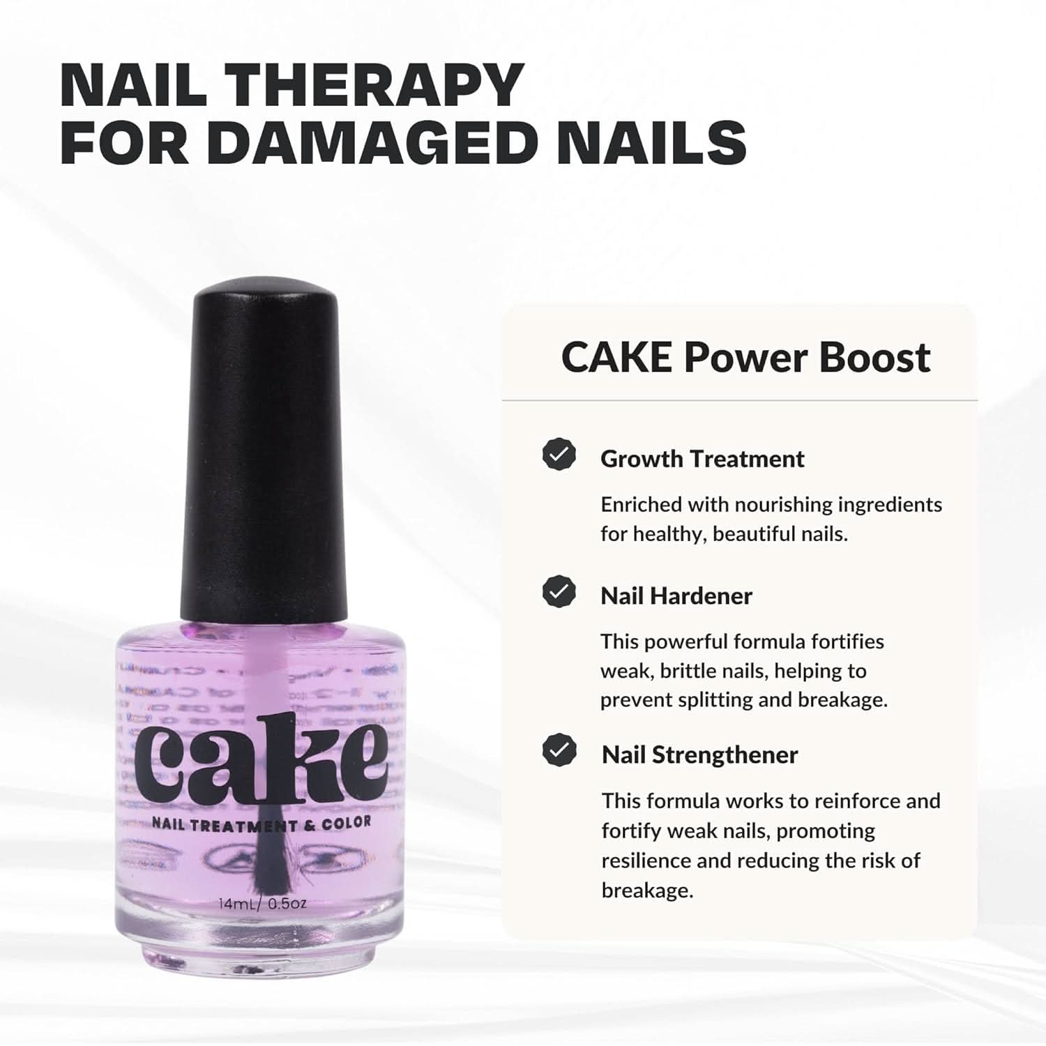 Cake Polish Power Boost Nail Growth & Strengthening 0.5 oz The Beauty Box