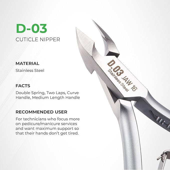 *D.03 Box Stainless Steel Cuticle Nipper- 10pc Lunali Nail Supply