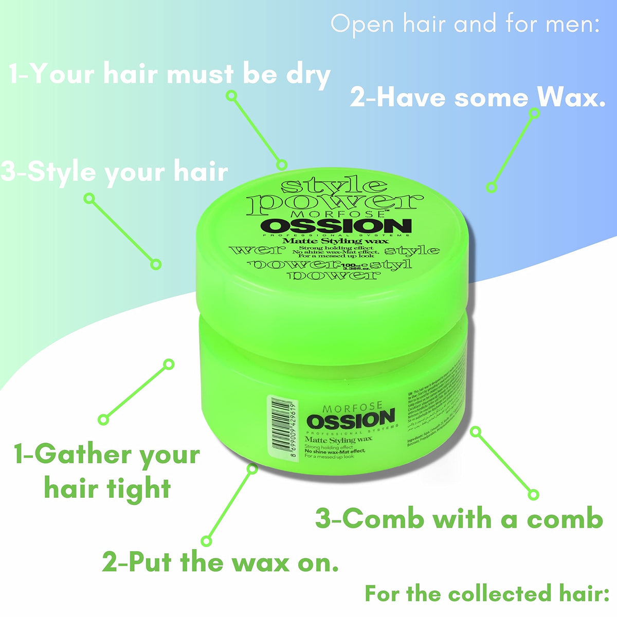 Morfose Mat Wax 100ml - Natural Hold Hair Styling | Premium Quality Beauty Care Bag