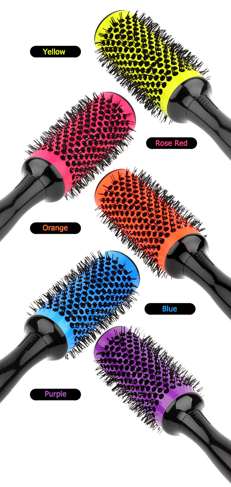 Professional Hair Dressing Brushes High Temperature Resistant Ceramic Iron Round Comb Beauty Hair Makeup Tool 50mm My Store