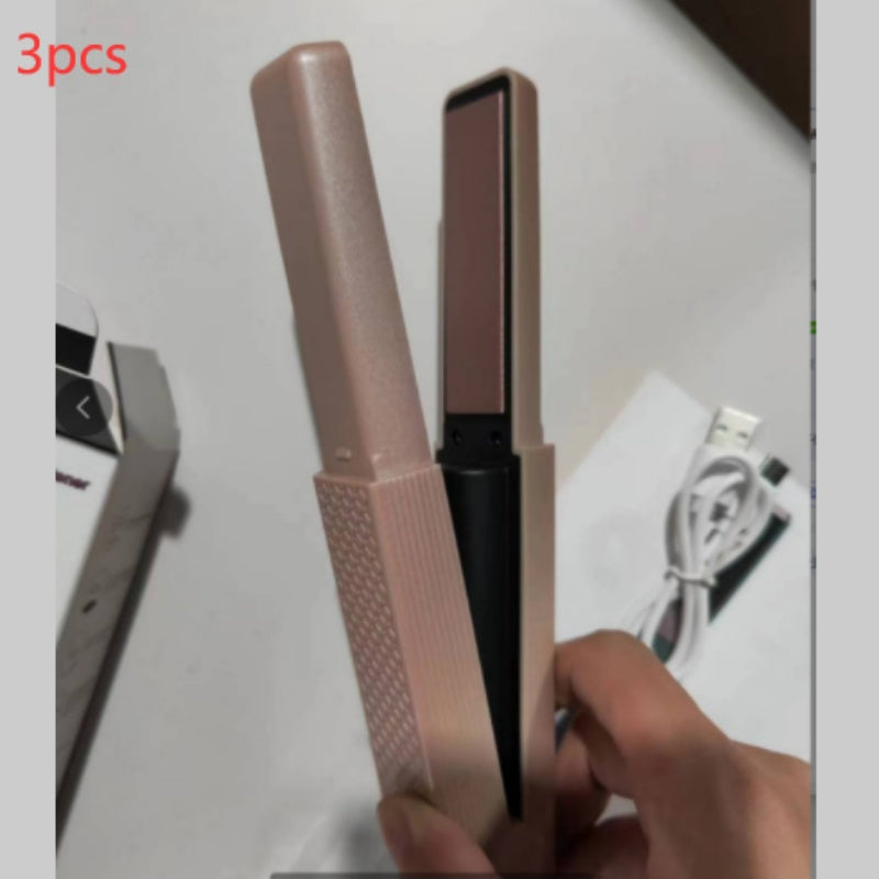 Hair Straightener Cordless Usb Hair Straightener Mini Ceramics Hair Curler 3 Constant Temperature Portable Flat Iron For Travel Noventix