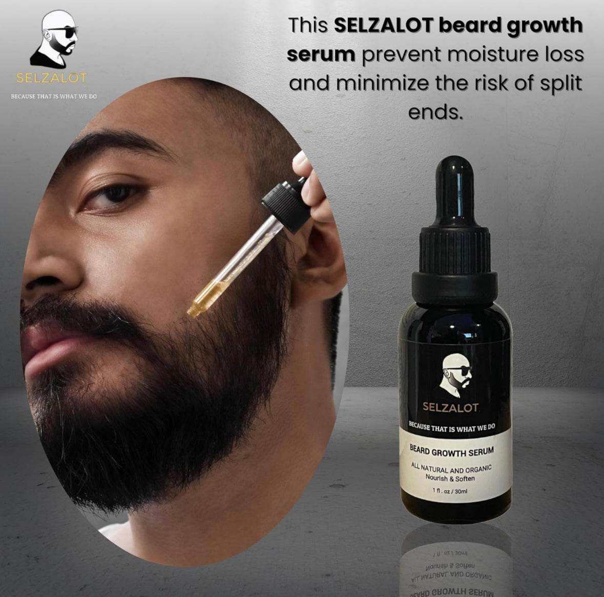 SELZALOT Beard Growth Kit Facial Hairs Men's Grooming Set 7 Pieces Beard Products with Oil, Serum, Balm, Shampoo, Comb, Brush and Hand Beard Care Kit for Men Men Self Care Selzalot