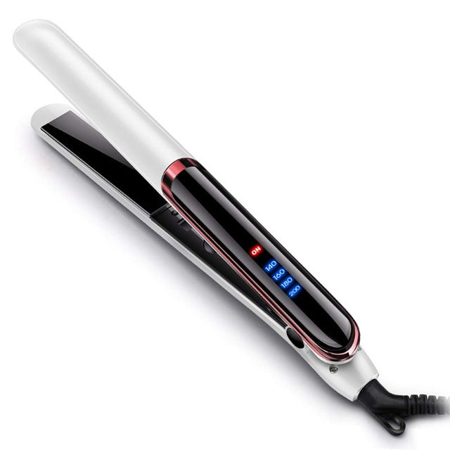 LED display straight hair curling double with curling iron Elyvora LLC