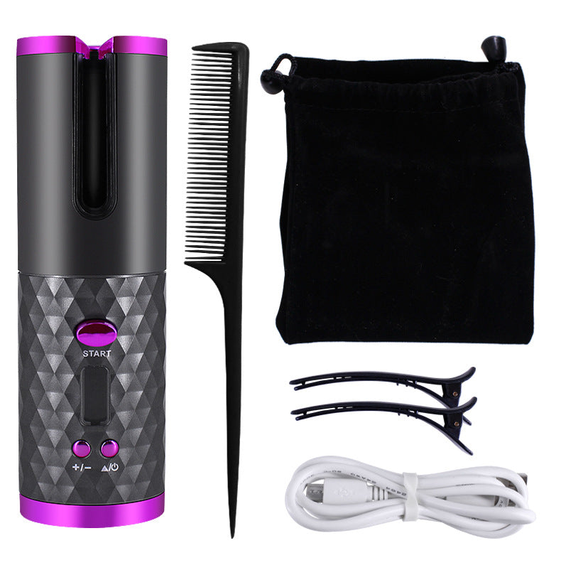 Rechargeable Automatic Hair Curler Women Portable Hair Curling Iron LCD Display Ceramic Curly Rotating Curling Wave Styer Elyvora LLC